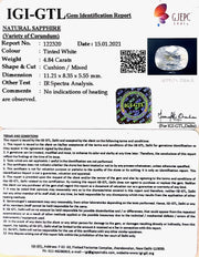 5.37 Ratti Natural White Sapphire with Govt Lab Certificate - (6771)